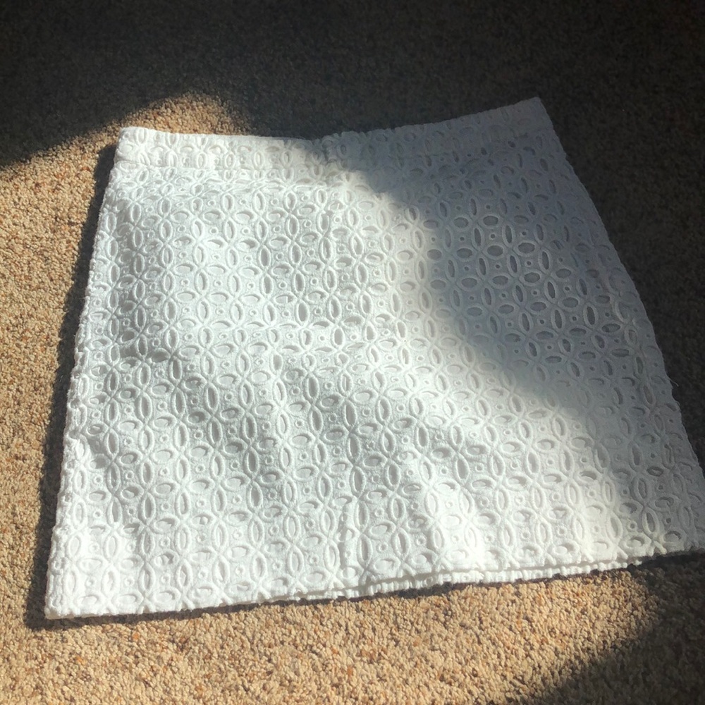 JCrew White eyelet mini skirt size 4